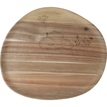 Holztablett „Himmelsgarten“ | Dekotablett aus Naturholz mit filigraner Gravur 38 × 32,5 cm