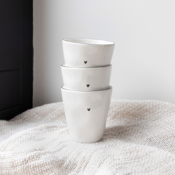 "Natural Shape" Mug with Small Black Heart by Bastion Collections