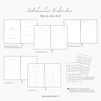 Preview: Terminkalender „Neues Glück“ – Eleganter Planer mit Leineneinband