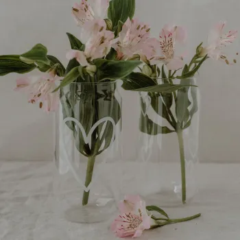 Preview: Hohes Trinkglas Herz – Edles Borosilikatglas (500 ml)