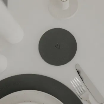 Wendbare Untersetzer Herz – Grau (2er Set)