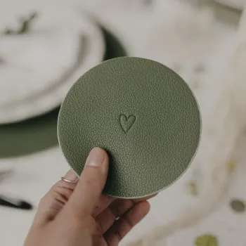 Wendbare Untersetzer Herz – Grün (2er Set)