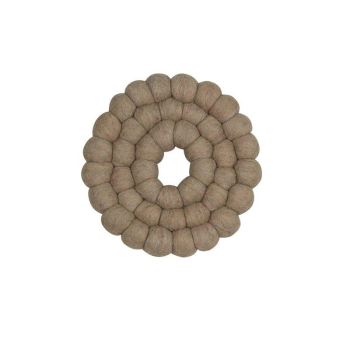Wool Trivet & Potholder Beige – Handcrafted Design made of 100% Wool Ø 19 cm