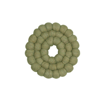 Wool Trivet & Potholder Sage Green – Handcrafted Design made of 100% Wool Ø 19 cm