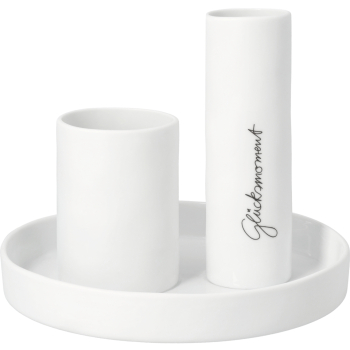 "Glücksmoment" Vase – Elegant Porcelain Ensemble in White H: 16.4 cm