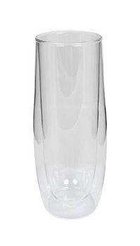 Kaheku Moretti Vase – Modern Double-Walled Clear Glass Design Vase (Ø 11 cm, H 28 cm)