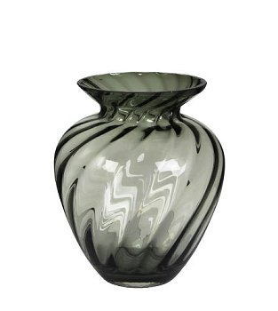 Kaheku Vase Pep mit Optik Grau – Edle, geschwungene Glasvase für große Sträuße (Ø 17 cm, H 20 cm)