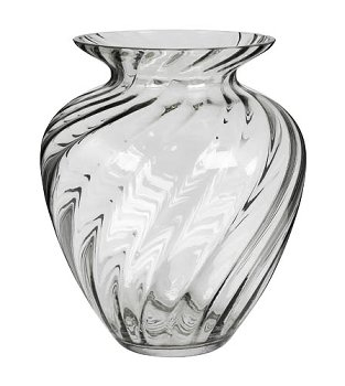 Kaheku Vase Pep mit Optik Klar – Große geschwungene Glasvase für opulente Blumensträuße (Ø 21,5 cm, H 25 cm)