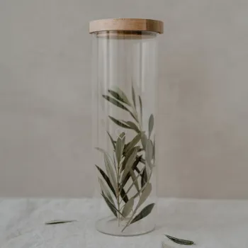 Eulenschnitt Vorratsglas 31cm mit weißem Herz