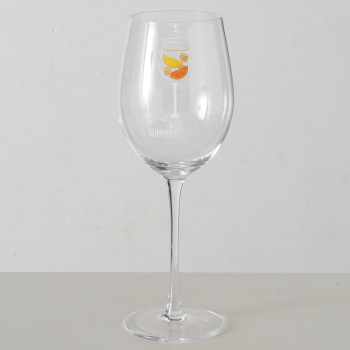 Wine Glass Summer Spritz – Elegant Clear Glass with Orange Motif & Gold Print 380 ml