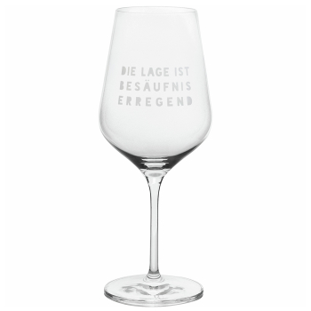 Wineglas "Die Lage ist besäufniserregend"