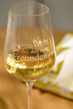 Weinglas „Der beste Wein ist der...“ von Räder
