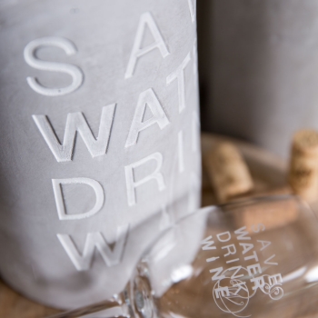 Preview: Flaschenkühler, Weinkühler "Save water drink wine" von Räder