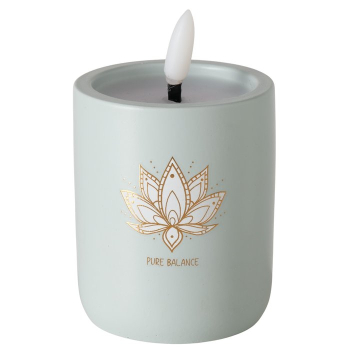 Preview: Boltze LED Lantern Bali – Handcrafted Concrete Table Light with Lotus Motif & Timer