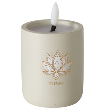 Preview: Boltze LED Lantern Bali – Handcrafted Concrete Table Light with Lotus Motif & Timer