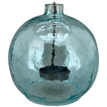 Vitreous Hurricane Lantern 18 cm – Maritime Sphere Tealight Holder in Blue Glass