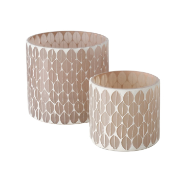 Boltze Windlicht Lepida – Handgearbeitetes Glas-Windlicht in Mosaik-Optik (2 Größen)