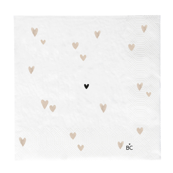 Servietten "Hearts Natural" von Bastion Collections