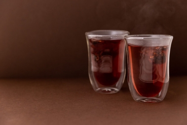 Slatted glass double-walled in a set of 2