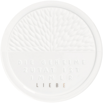 Preview: Glass Cloche with Porcelain Plate "Love" – Elegant Display for Sweets & Decor H: 9.5 cm