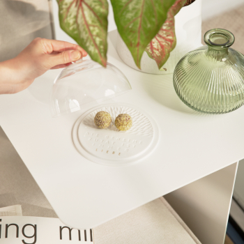 Preview: Glass Cloche with Porcelain Plate "Love" – Elegant Display for Sweets & Decor H: 9.5 cm