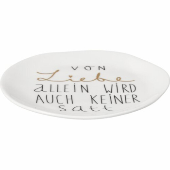 räder Small Plate "Von Liebe" – Fine Porcelain Plate with Heart Relief and Gold Accent
