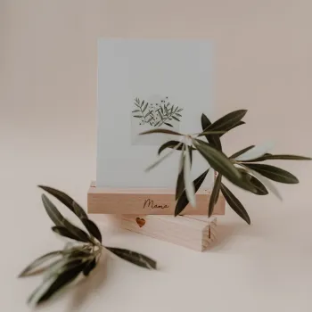 Preview: Karten- und Trockenblumenständer Mama – Eichenholz (2er Set)