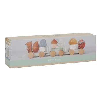 Wooden train "Foreste Friends" squirrel with plug-in shapes