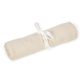 Little Dutch Stoffwindel / Pucktuch 120x120 cm „Beige Gestreift“ – 100% Bio-Baumwolle