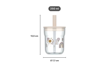 Children's Drinking Glass with Straw "Fairy Garden"