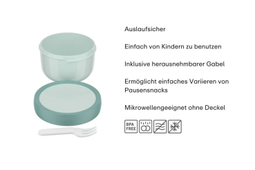 Preview: Mepal Campus Fruchtbox 300 ml Forest Friends – Auslaufsichere Snackbox mit Gabel für Kinder