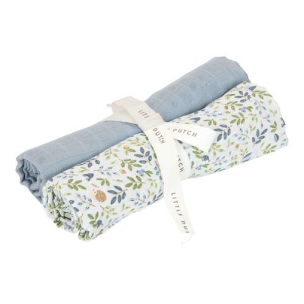 Cloth diapers, muslin cloths in a set of 2 "Forest Adventure"