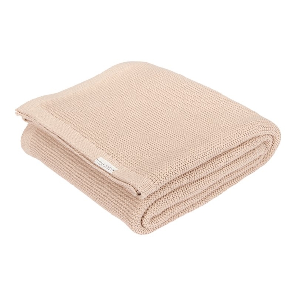 knitted baby blanket, beige