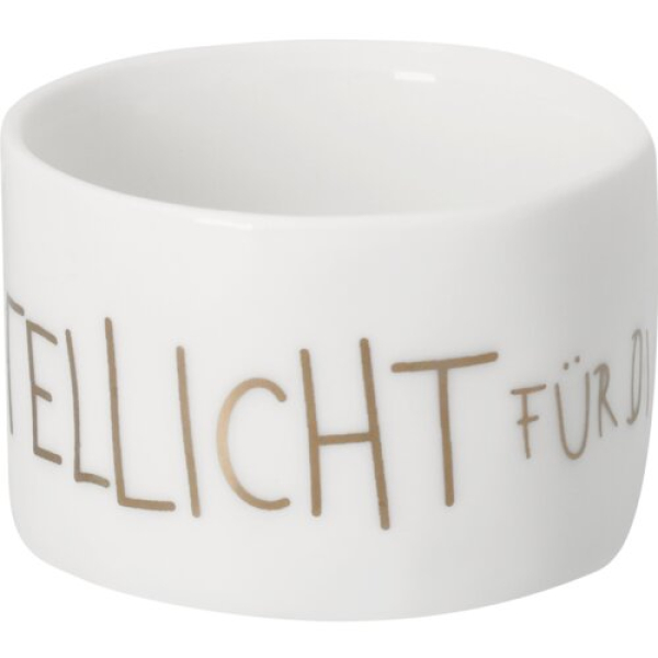 Räder Design Kleines Wichtellicht „Winterlicht“ Ø 4,5 cm – Porzellan-Teelichthalter mit Relief