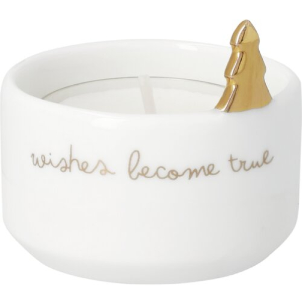 Räder Design Lichtlein „Wishes become true“ – Mini-Porzellan-Licht mit Gold-Brillantdruck
