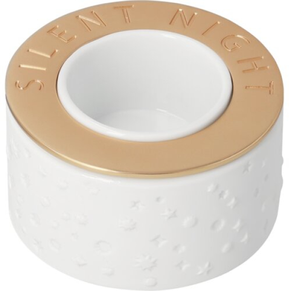Räder Design Teelichthalter „Silent Night“ – Porzellan-Teelichthalter mit Gold-Brillantdruck