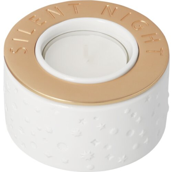 Räder Design Teelichthalter „Silent Night“ – Porzellan-Teelichthalter mit Gold-Brillantdruck