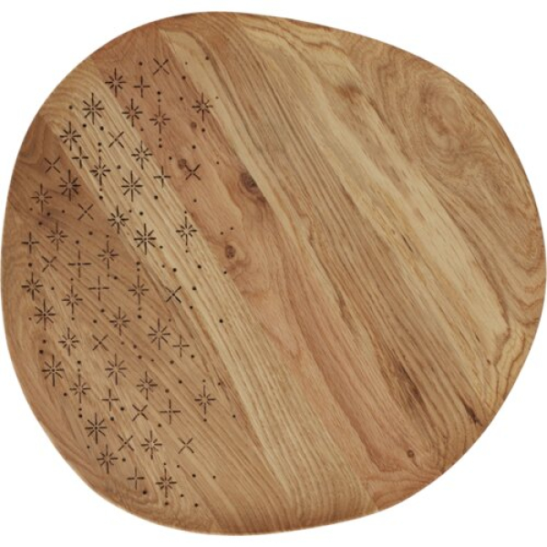Räder Design Tablett „Mixed“ rund – Organisches Holzbrett mit Sternen-Laserung