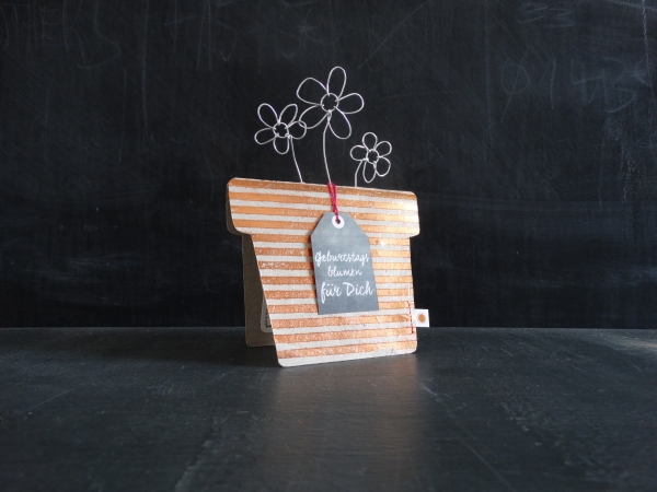Card Flowerpot "Birthday Flowers"