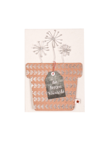 Card Flower Pot "Best Wishes"