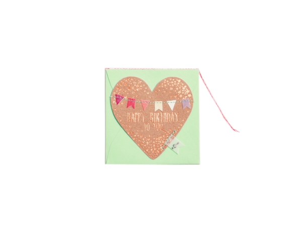 Mini Heart Card. Happy Birthday