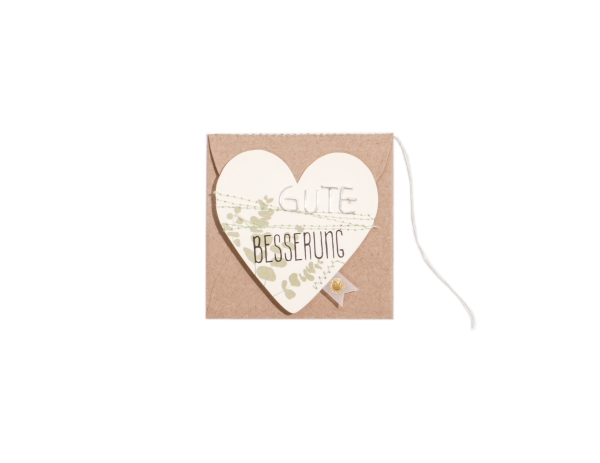 Mini Heart Card. Get well soon