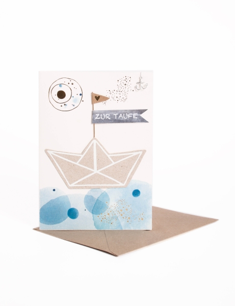 Baptism card. Boat