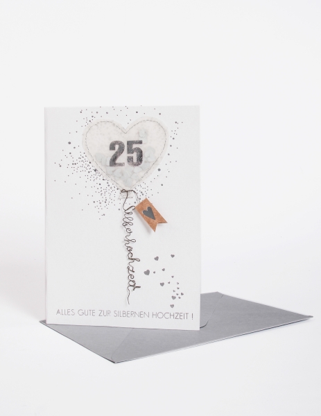 Balloon card. For the silver wedding anniversary