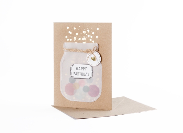 Wish glass card "Happy Birthday" from good old friends