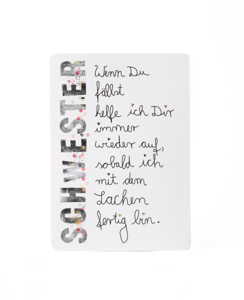 Family Postkarte "Schwester"