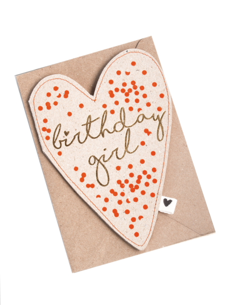 Herzkarte "Birthday girl" von Good old friends