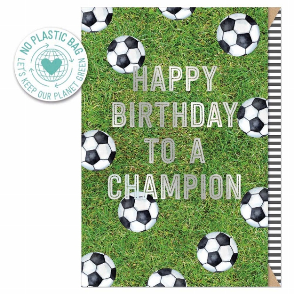 Happy Birthday Karte "Champion" Fußball