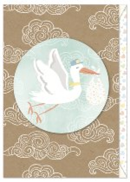 Card "Baby with stork"