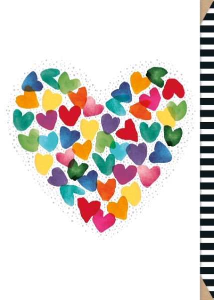 Card "Heart" multicolour